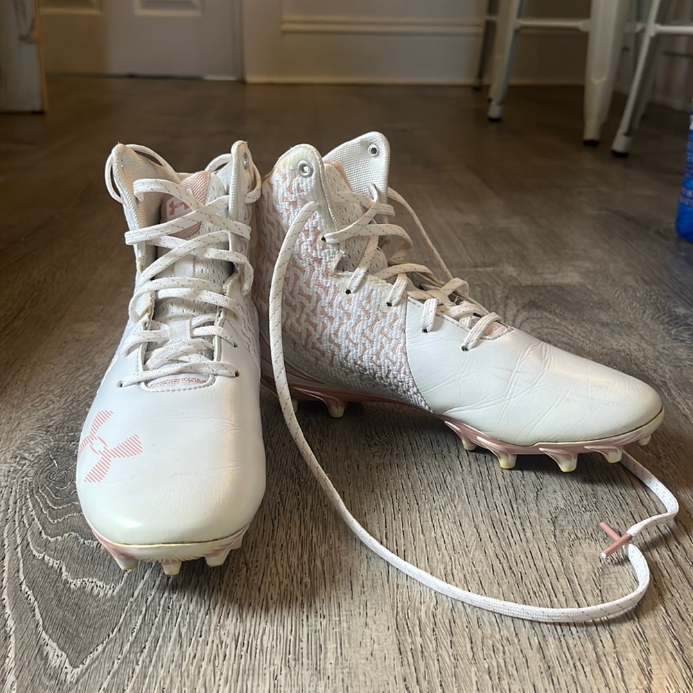 Under Armour Lacrosse Cleats White/Rose Gold Wmns Size: 6